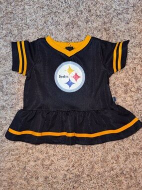 Gerber NFL Pittsburgh Steelers black and yellow mesh baby cheerleader dress